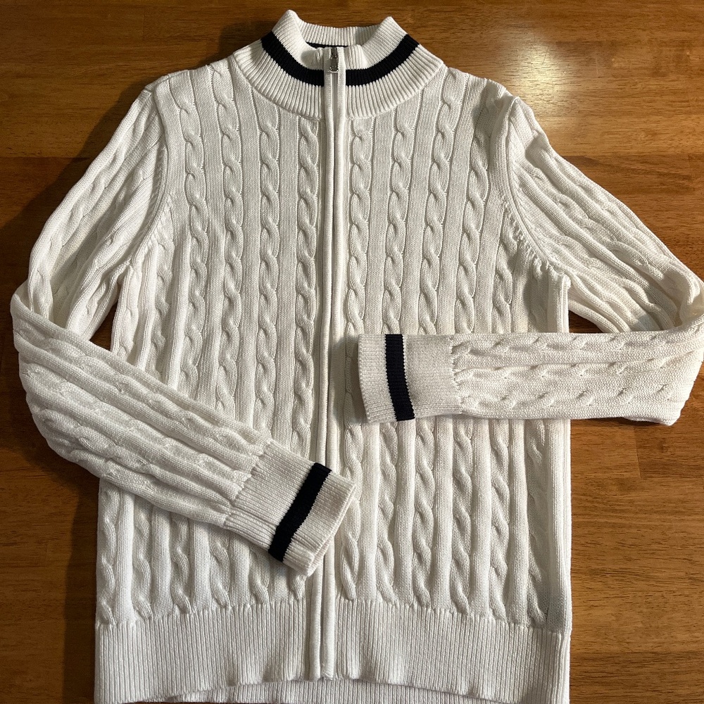 Lauren Ralph Lauren Cable Zip Up Sweater